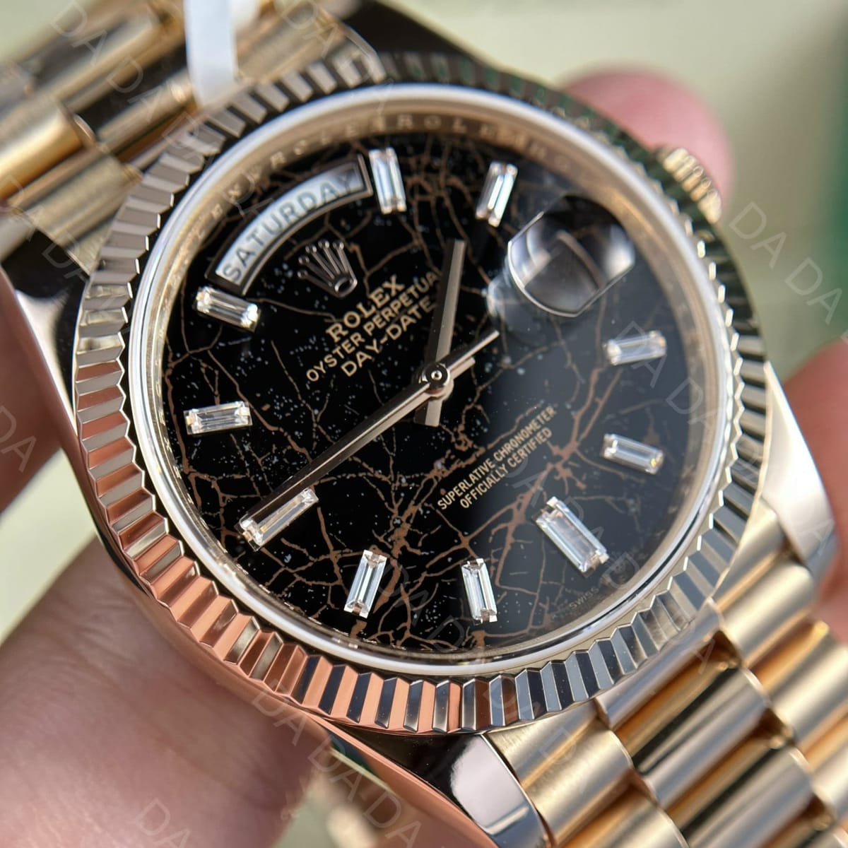 롤렉스 데이데이트 금통 대리석다이얼 바게트다이아 40mm 6