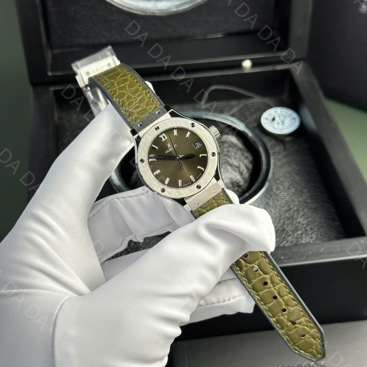 위블로 클래식퓨전 티타늄 그린다이얼 가죽스트랩 33mm 3