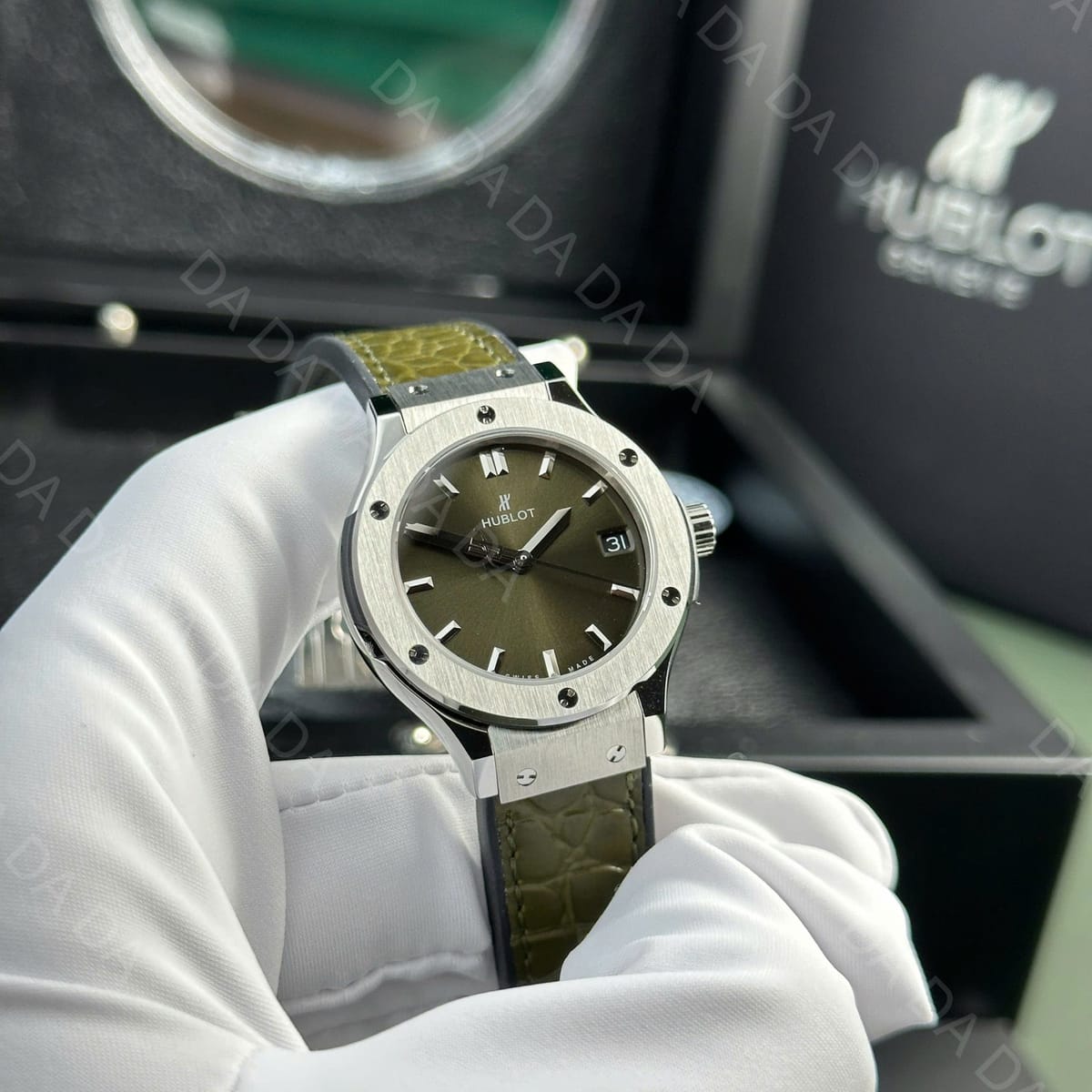 위블로 클래식퓨전 티타늄 그린다이얼 가죽스트랩 33mm 4