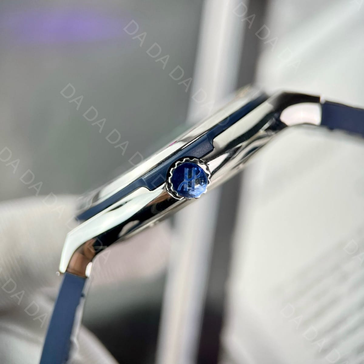 위블로 클래식퓨전 레인보우 다이아베젤 블루다이얼 가죽러버밴드 42mm 8