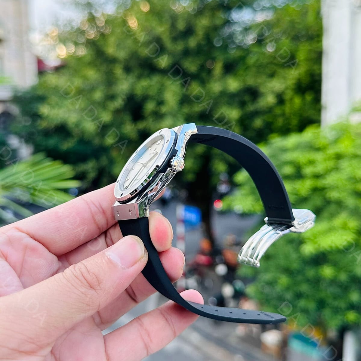 위블로 클래식퓨전 티타늄 화이트다이얼 러버밴드 42mm 5