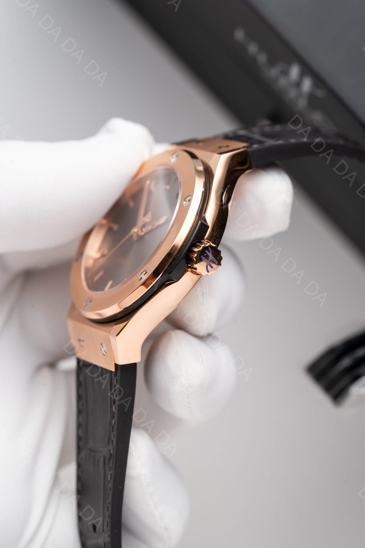 위블로 클래식퓨전 콤비 그레이다이얼 가죽러버밴드 38mm 6