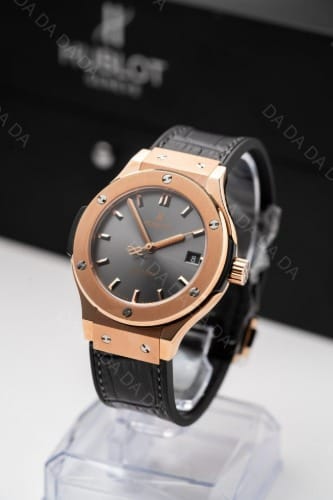위블로 클래식퓨전 콤비 그레이다이얼 가죽러버밴드 38mm