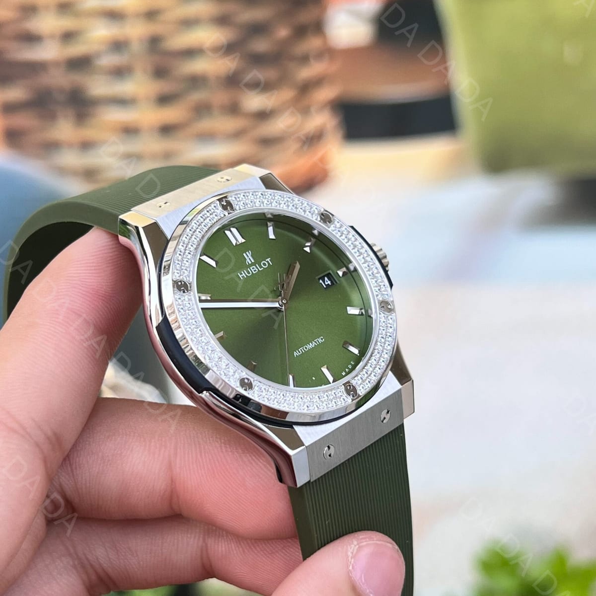 위블로 클래식퓨전 티타늄 다이아베젤 그린다이얼 러버밴드 42mm 5