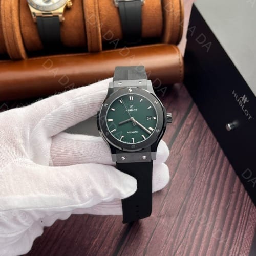 위블로 클래식퓨전 세라믹 그린다이얼 러버밴드 42mm