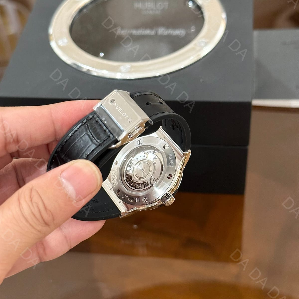 위블로 클래식퓨전 티타늄 풀다이아셋팅 블랙다이얼 가죽러버밴드 38mm 6