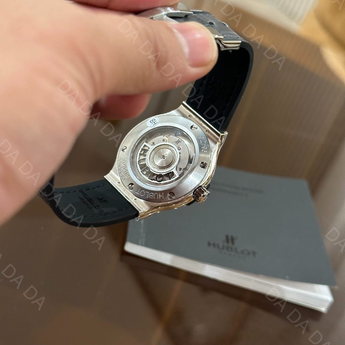 위블로 클래식퓨전 티타늄 풀다이아셋팅 그레이다이얼 가죽러버밴드 38mm 7