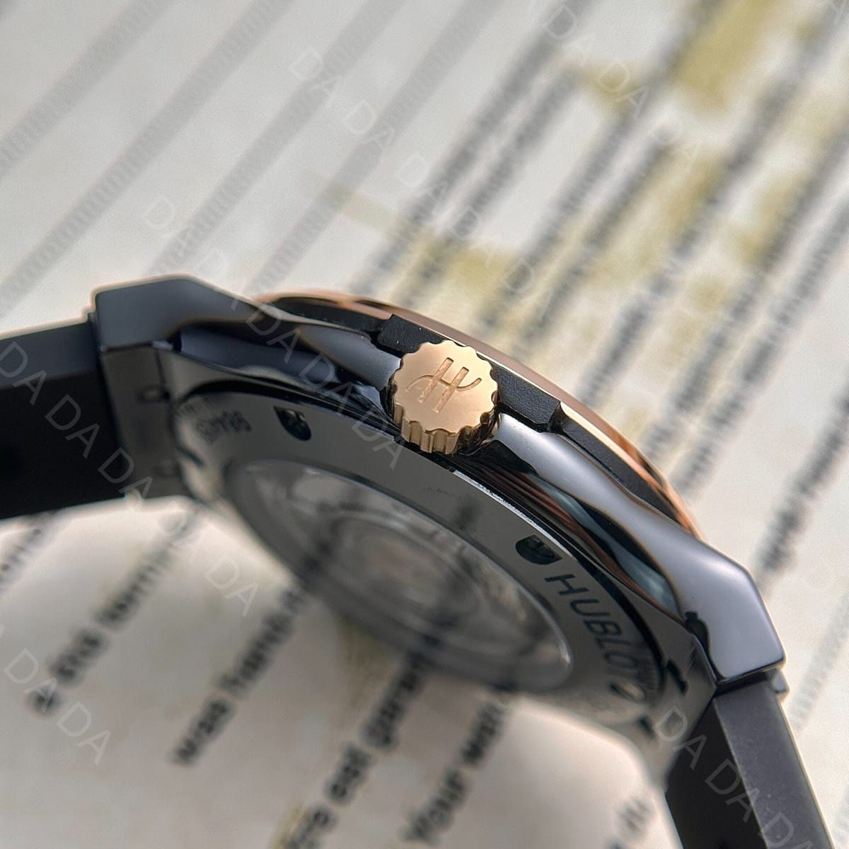 위블로 클래식퓨전 콤비 세라믹 블랙다이얼 러버밴드 42mm 6