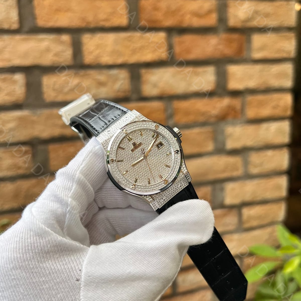 위블로 클래식퓨전 풀다이아셋팅 블랙가죽러버밴드 42mm 3