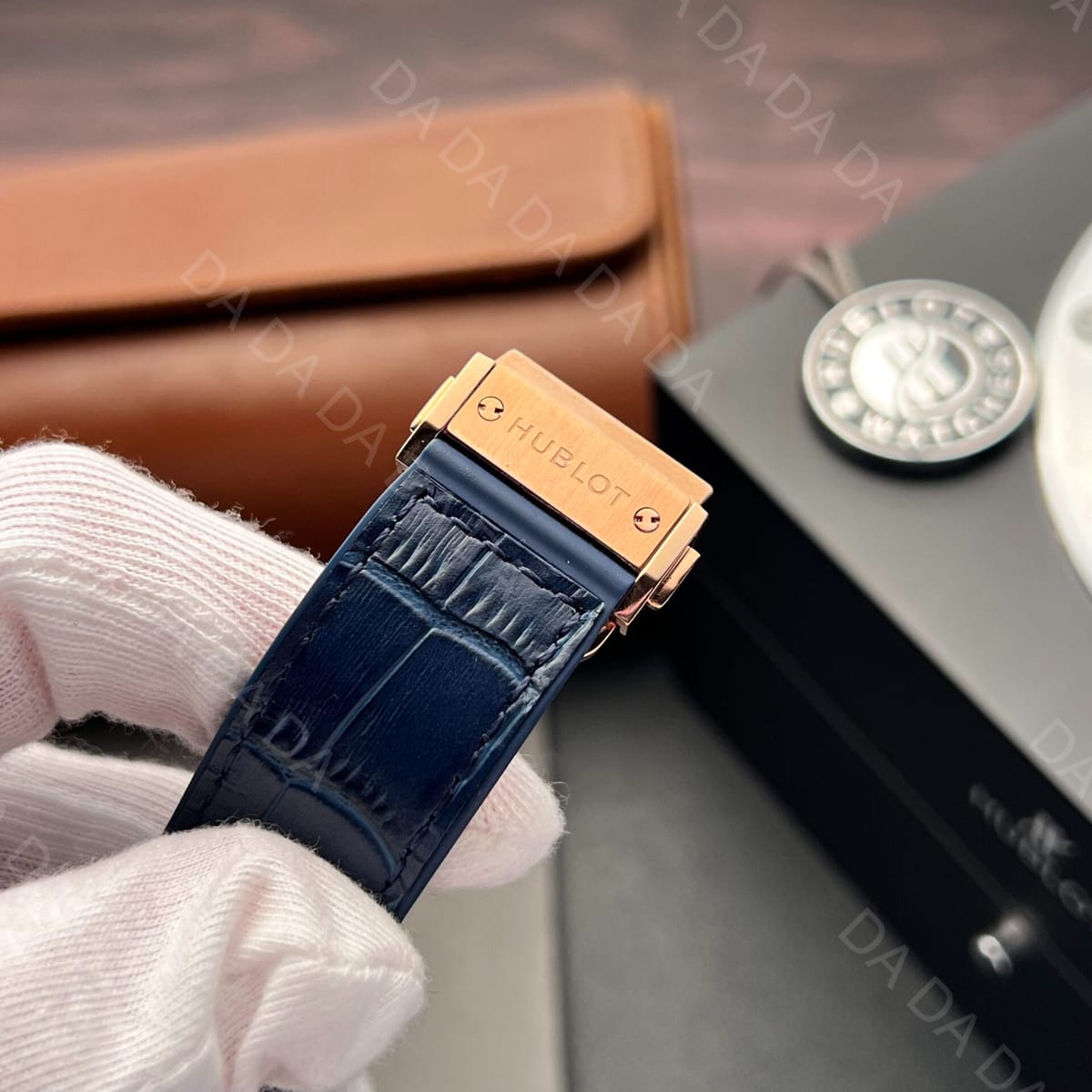 위블로 클래식퓨전 콤비 다이아베젤 블루다이얼 가죽러버밴드 42mm 8
