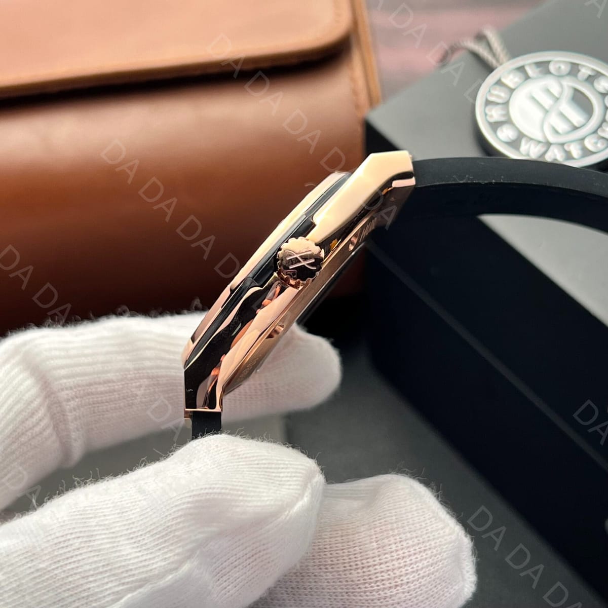 위블로 클래식퓨전 콤비 다이아베젤 그레이다이얼 가죽러버밴드 42mm 5