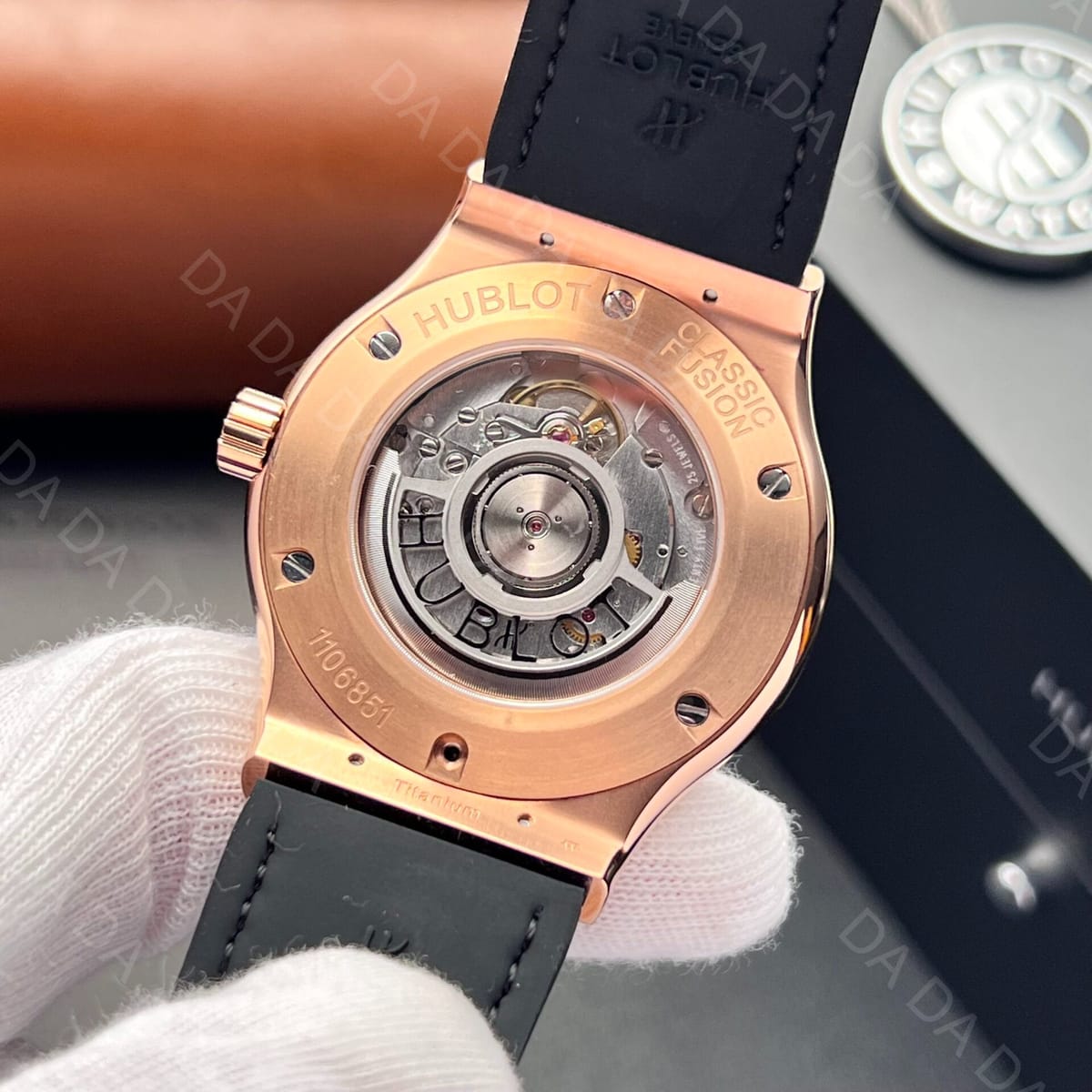 위블로 클래식퓨전 콤비 다이아베젤 그레이다이얼 가죽러버밴드 42mm 6