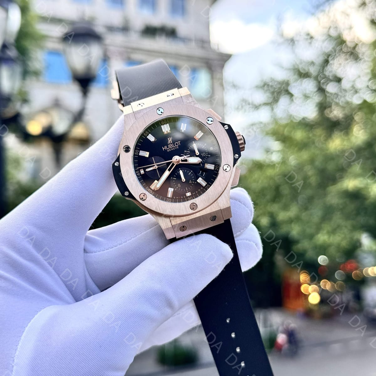 위블로 빅뱅 크로노그래프 킹 골드 검판 러버밴드 44mm 3