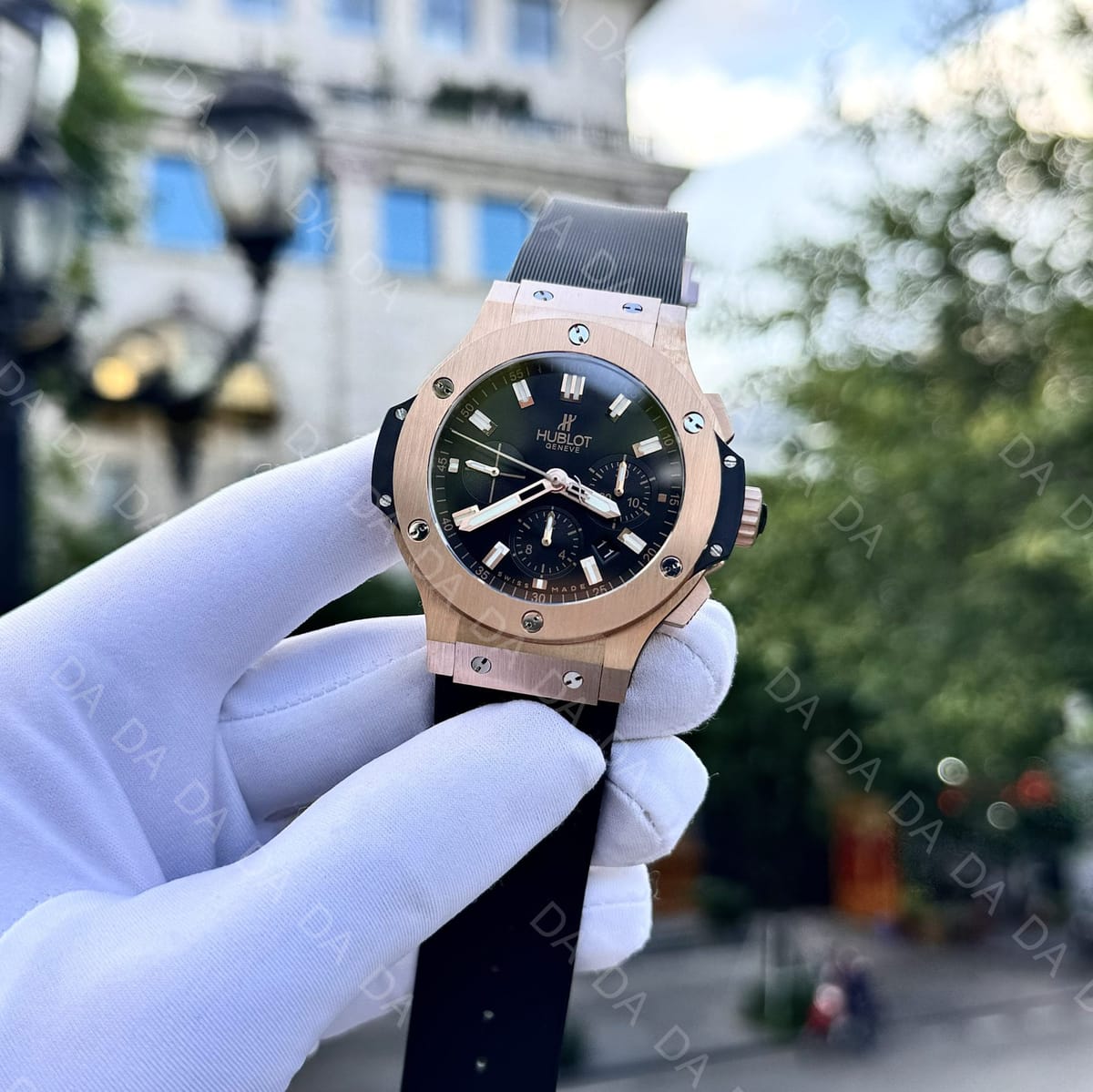 위블로 빅뱅 크로노그래프 킹 골드 검판 러버밴드 44mm 4