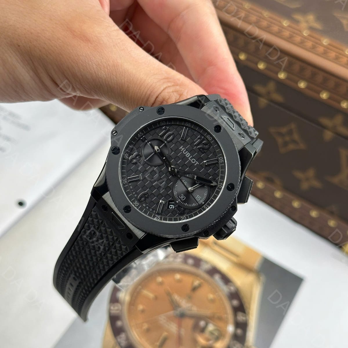 위블로 빅뱅 20주년 세라믹 올블랙 크로노그래프 러버밴드 43mm 5