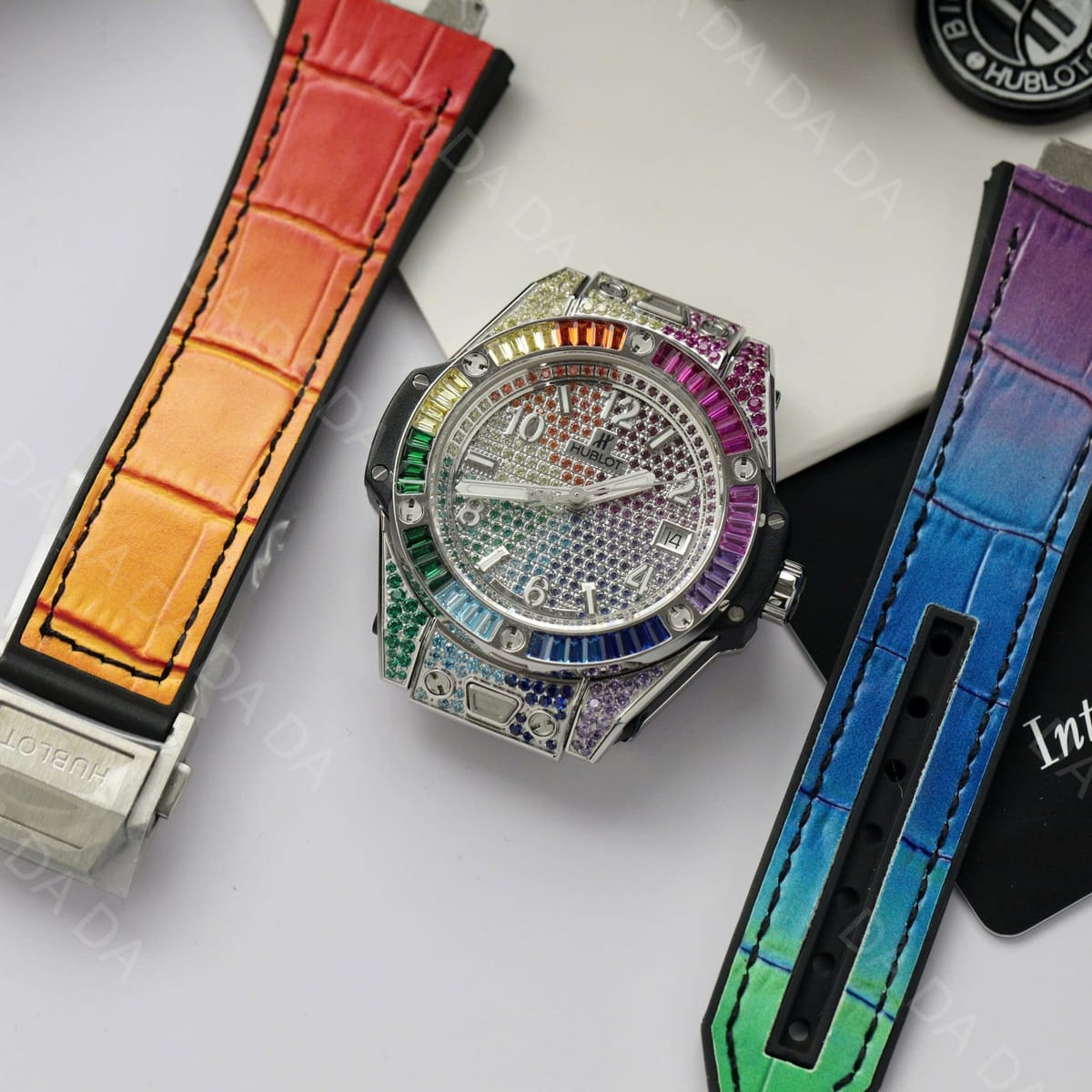 위블로 빅뱅 레인보우 풀다이아 러버밴드 39mm 4