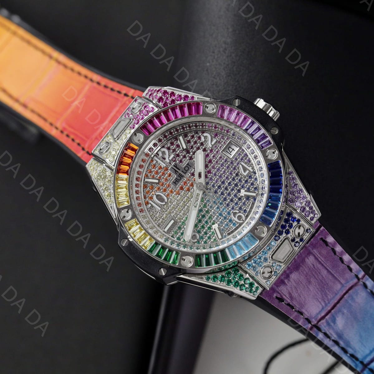 위블로 빅뱅 레인보우 풀다이아 러버밴드 39mm 5