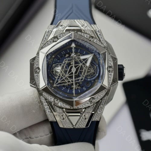 위블로 빅뱅 상블루2 풀파베 블루 러버밴드 45mm