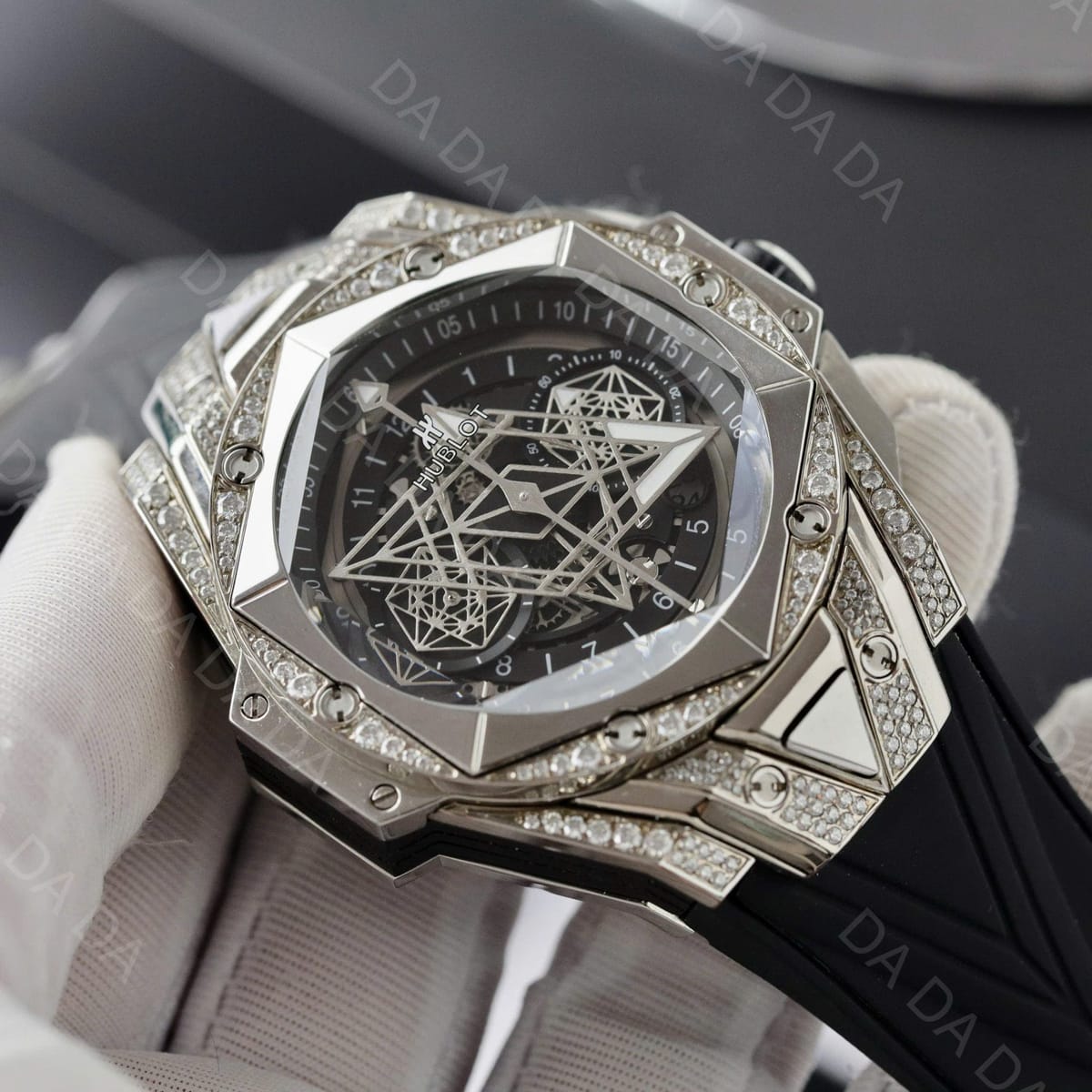 위블로 빅뱅 상블루2 풀파베 블랙 러버밴드 45mm 3