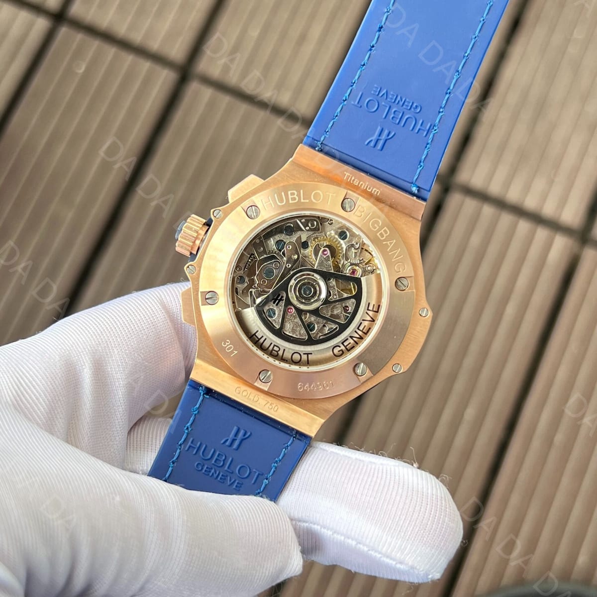 위블로 빅뱅 크로노그래프 킹골드 다이아베젤 블루 가죽밴드44mm 7