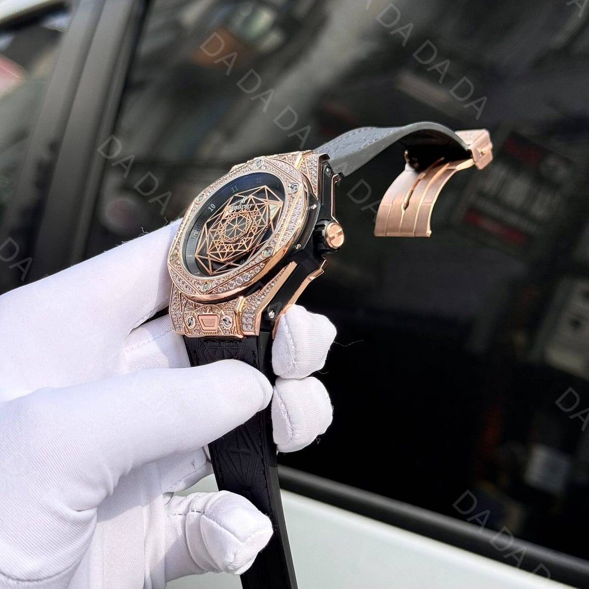 위블로 빅뱅 상블루 킹골드 풀파베 러버밴드 44mm 5
