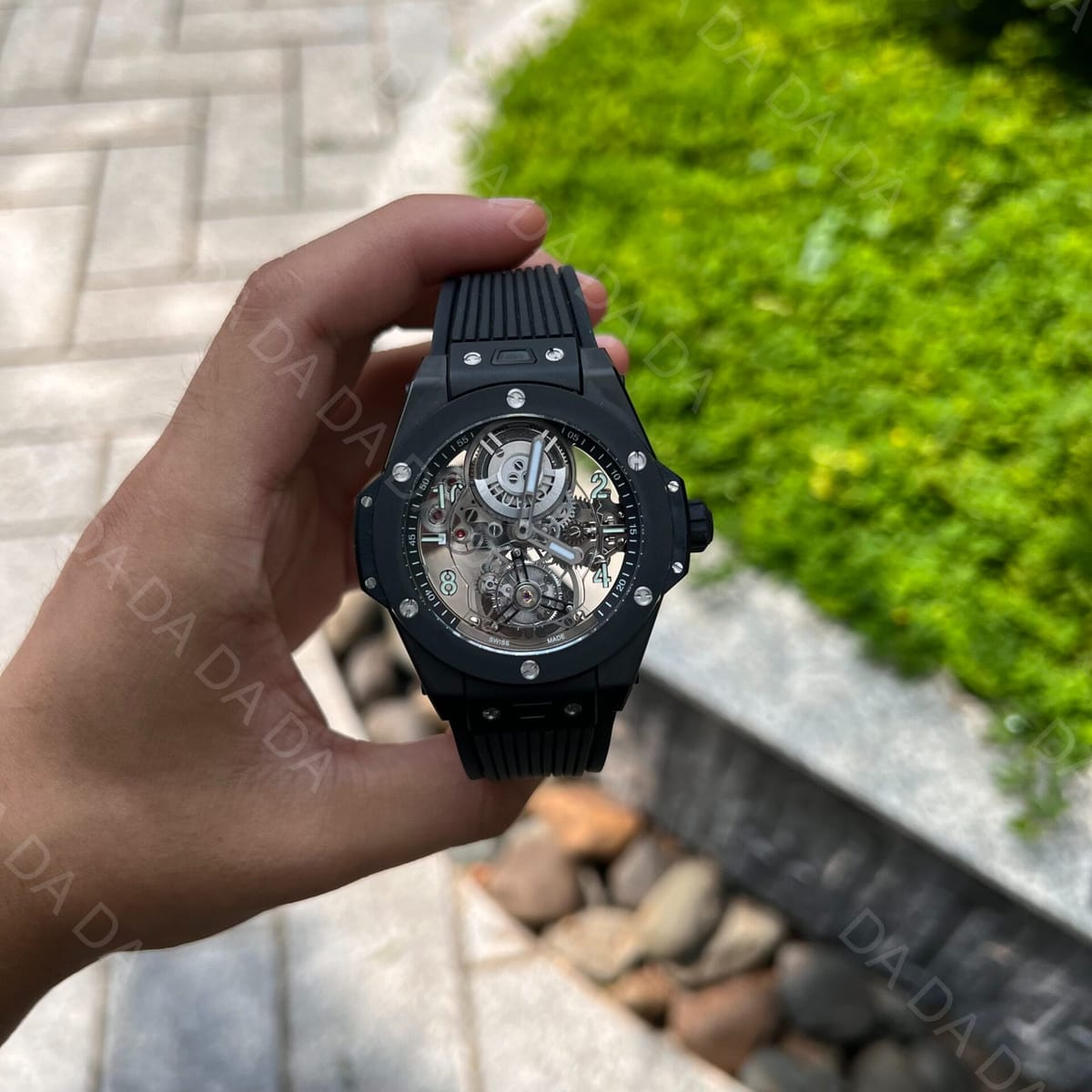위블로 빅뱅 뚜르비옹 세라믹블랙 러버밴드 45mm 3