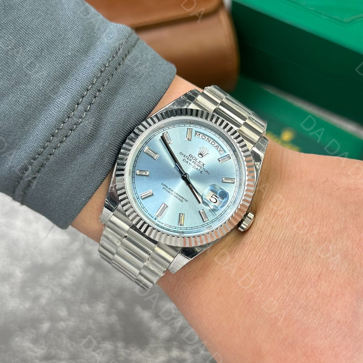 롤렉스 데이데이트 화이트골드 아이스블루 바게트다이아 40mm 8