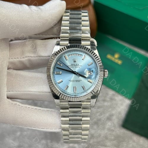 롤렉스 데이데이트 화이트골드 아이스블루 바게트다이아 40mm
