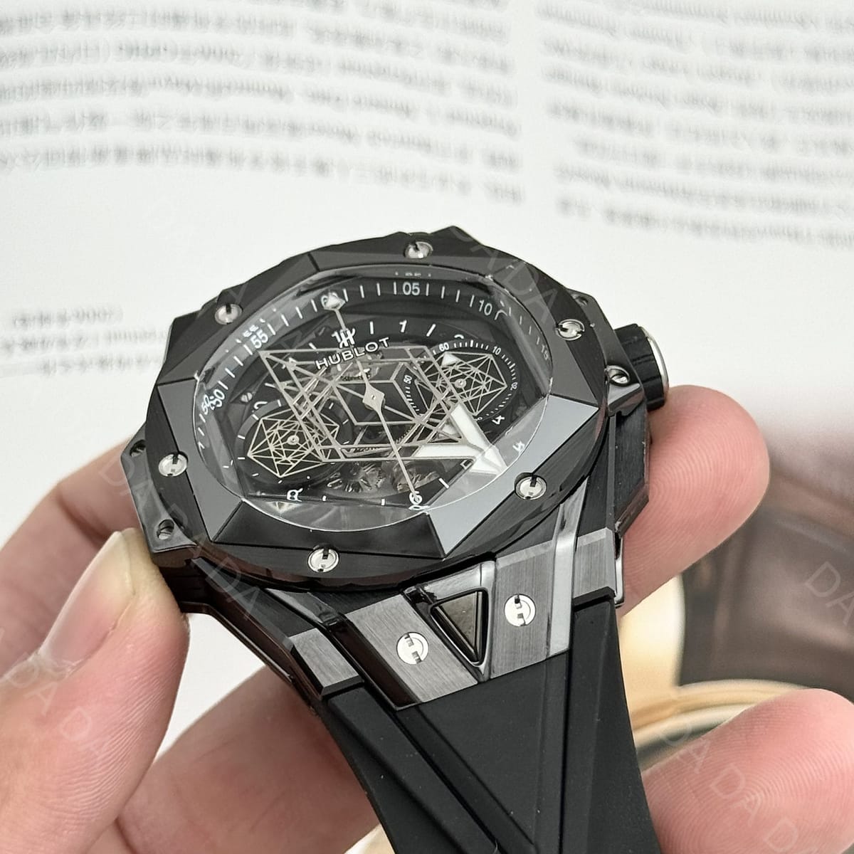 위블로 빅뱅 상블루2 블랙세라믹 러버밴드 45mm 7