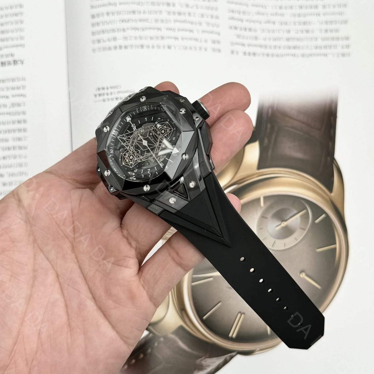 위블로 빅뱅 상블루2 블랙세라믹 러버밴드 45mm 8