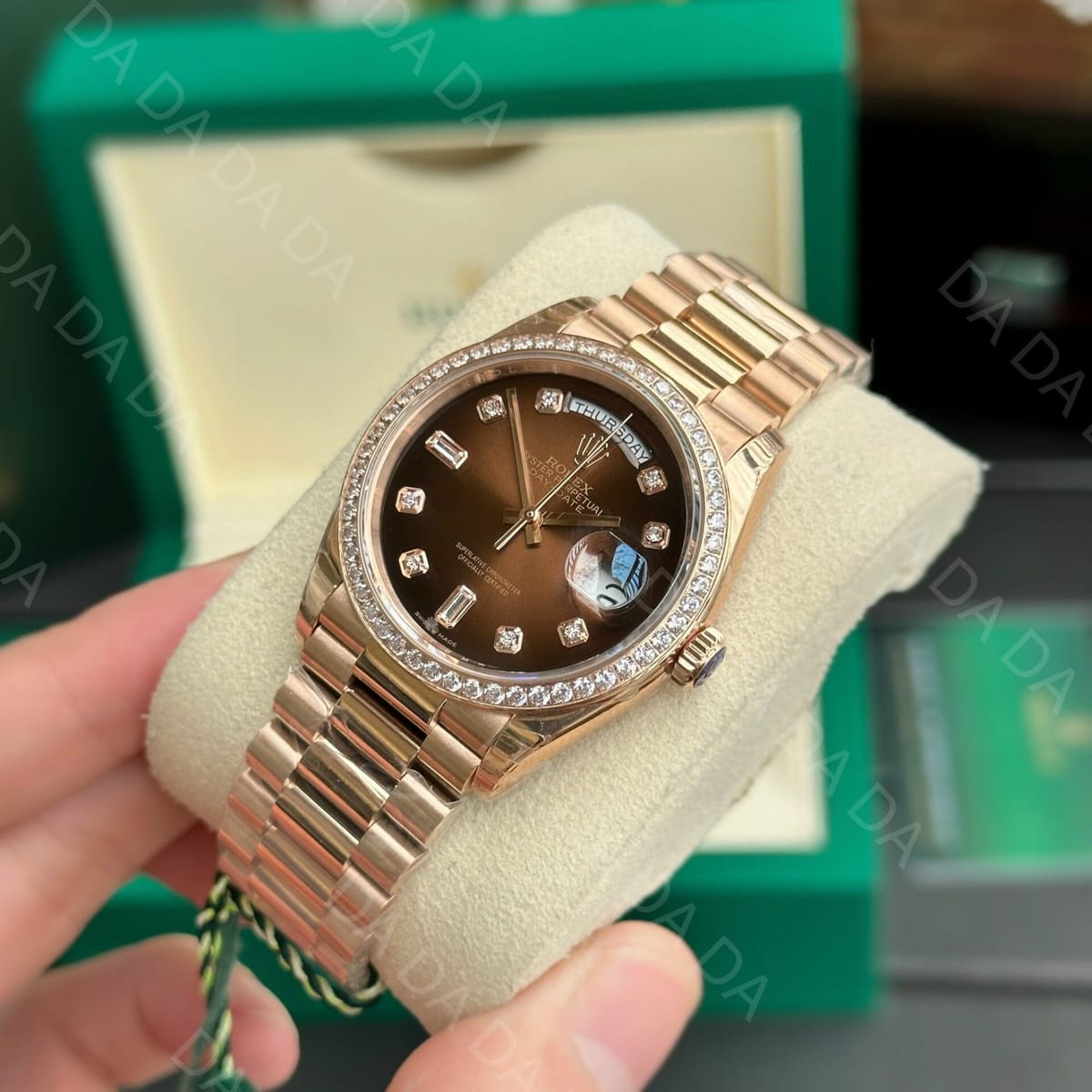 롤렉스 데이데이트 로즈골드 금통 초코판 다이아베젤 36mm 4