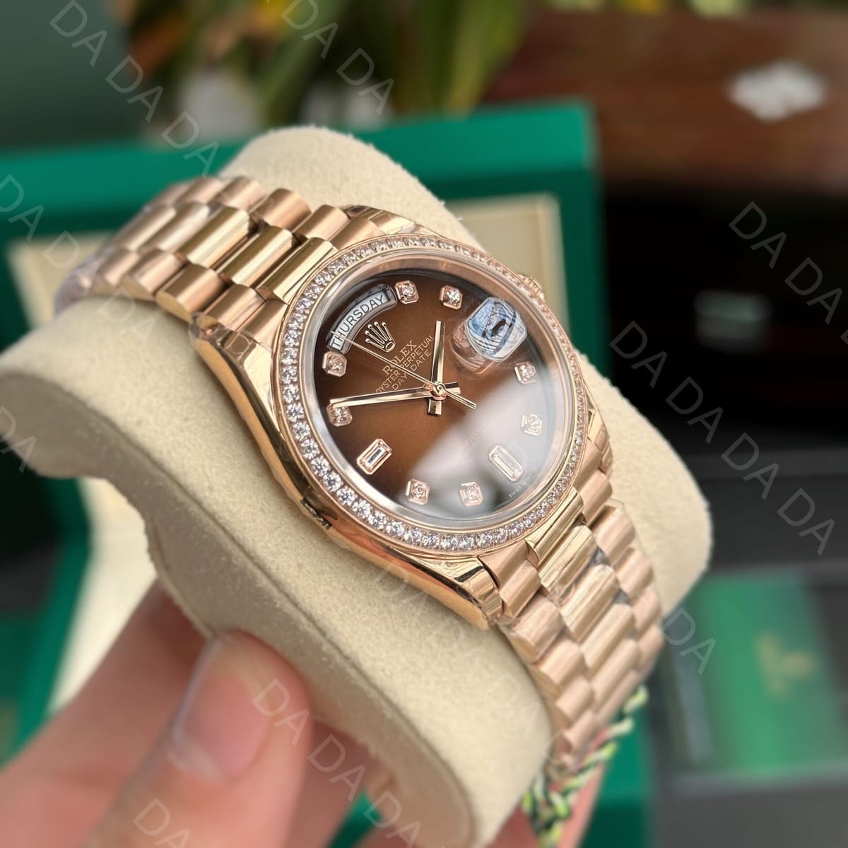 롤렉스 데이데이트 로즈골드 금통 초코판 다이아베젤 36mm 5