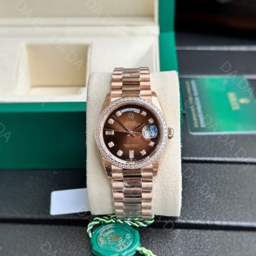롤렉스 데이데이트 로즈골드 금통 초코판 다이아베젤 36mm