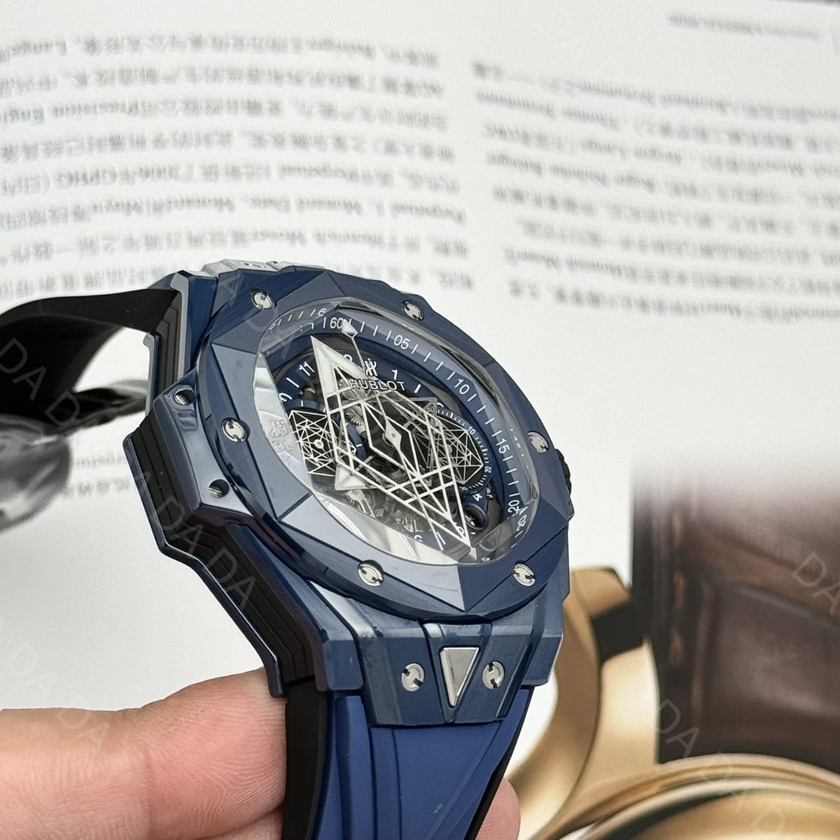 위블로 빅뱅 상블루2 블루세라믹 러버밴드 45mm 6