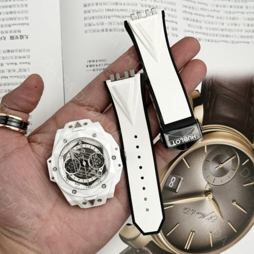위블로 빅뱅 상블루2 화이트세라믹 러버밴드 45mm