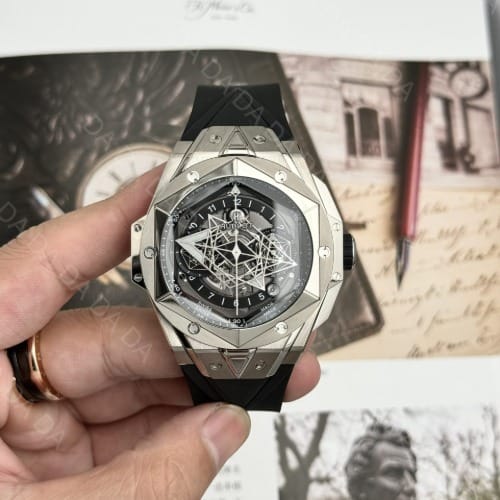 위블로 빅뱅 상블루2 티타늄 블랙다이얼 러버밴드 45mm