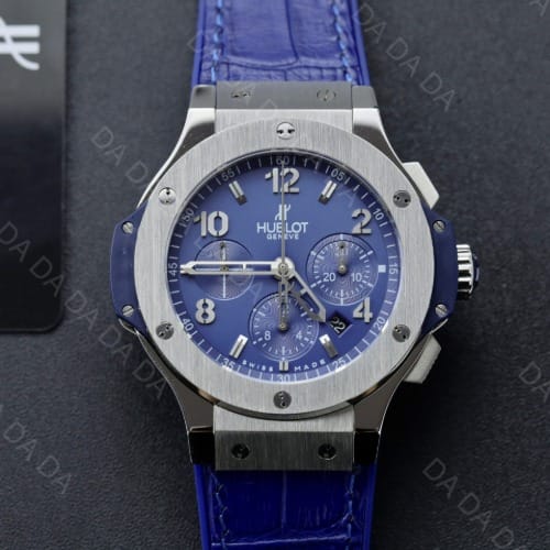 위블로 빅뱅 크로노그래프 블루다이얼 가죽밴드 44mm