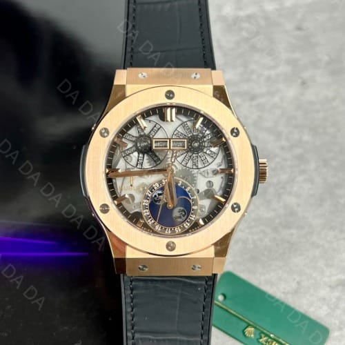 위블로 클래식퓨전 에어로퓨전 문페이즈 킹골드 러버밴드 42mm