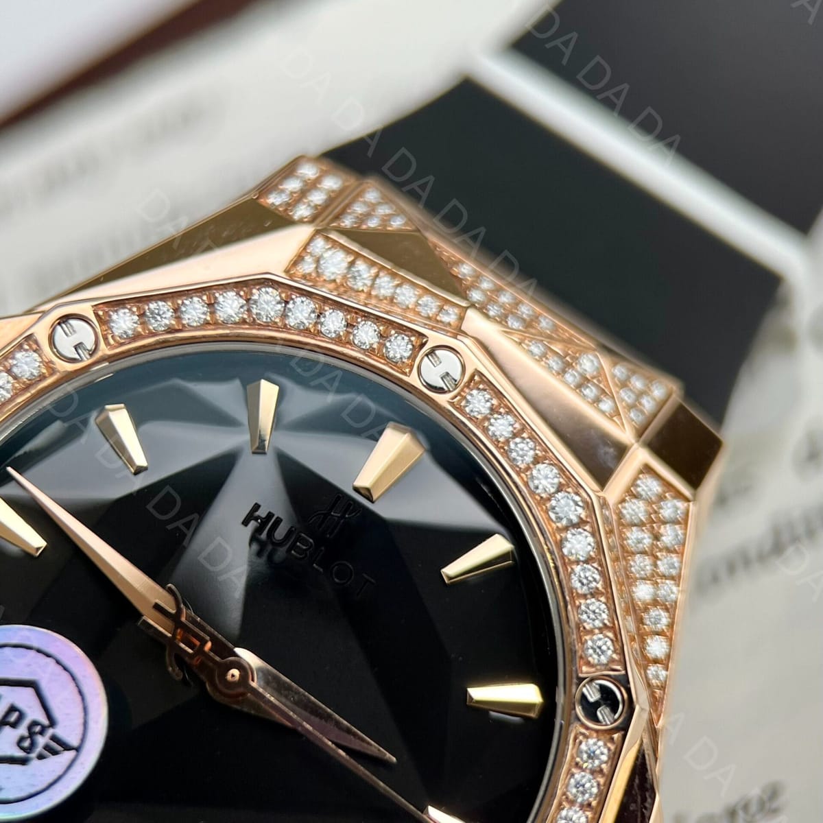 위블로 클래식퓨전 올린스키 킹골드 풀파베 블랙다이얼 러버밴드 40mm 5