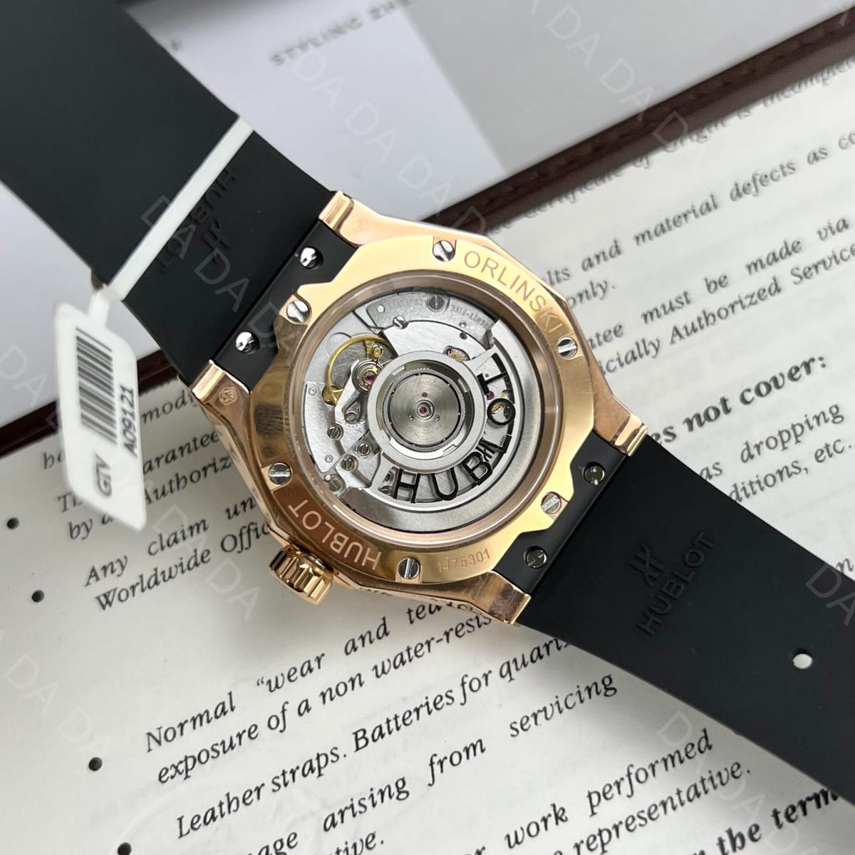 위블로 클래식퓨전 올린스키 킹골드 풀파베 블랙다이얼 러버밴드 40mm 7