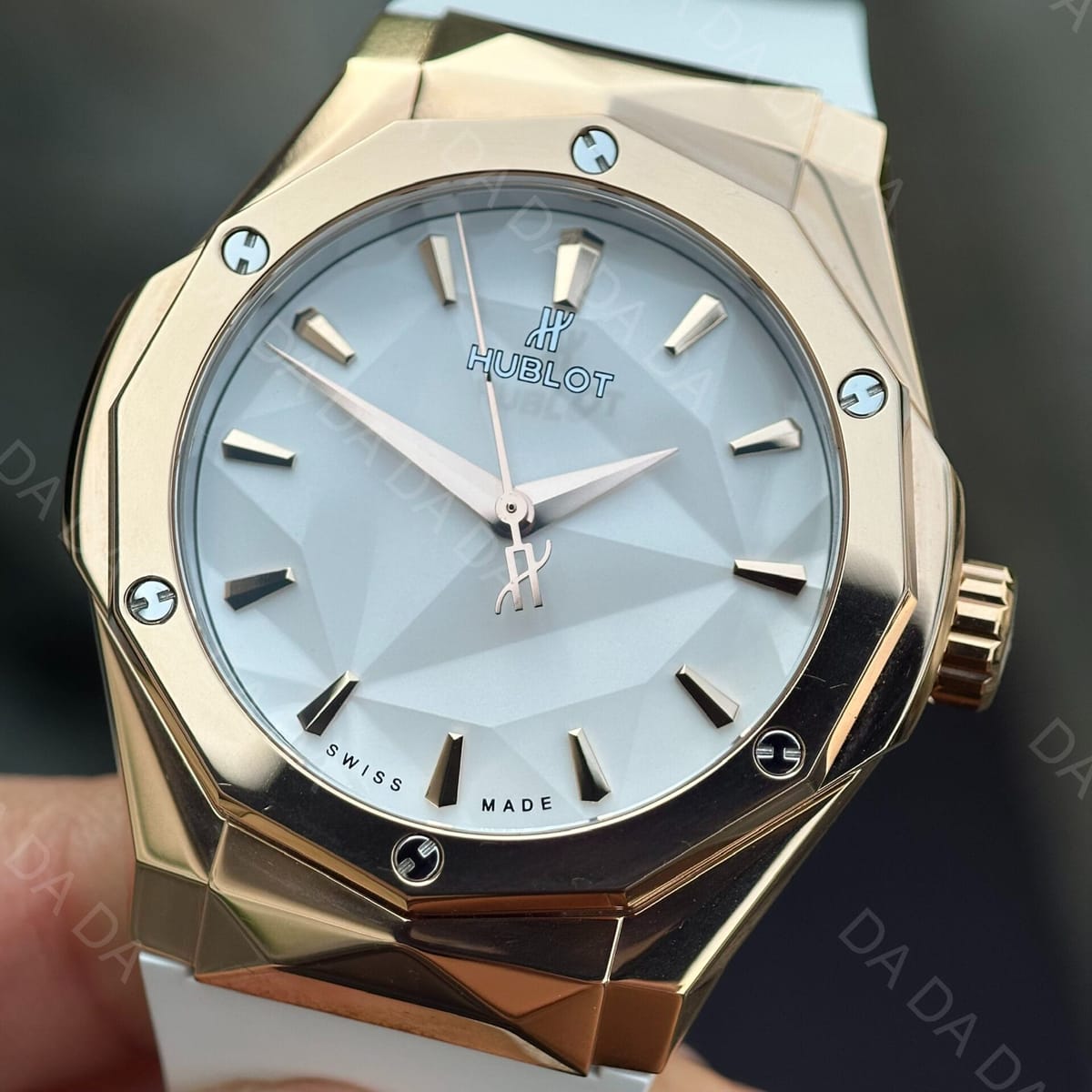 위블로 클래식퓨전 올린스키 킹골드 화이트다이얼 러버밴드 40mm 3
