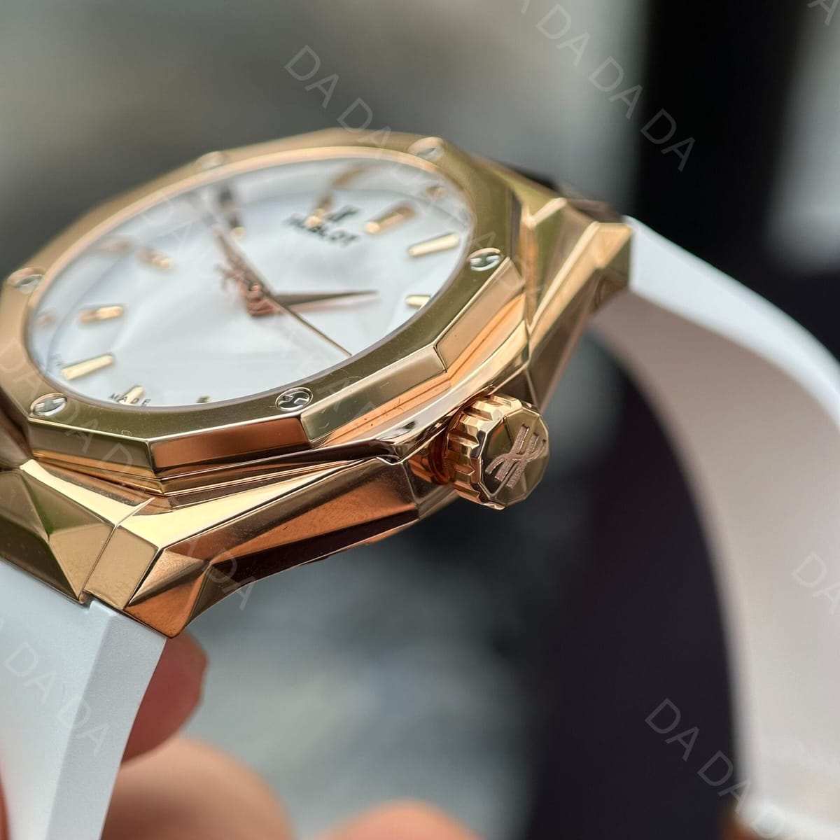 위블로 클래식퓨전 올린스키 킹골드 화이트다이얼 러버밴드 40mm 5