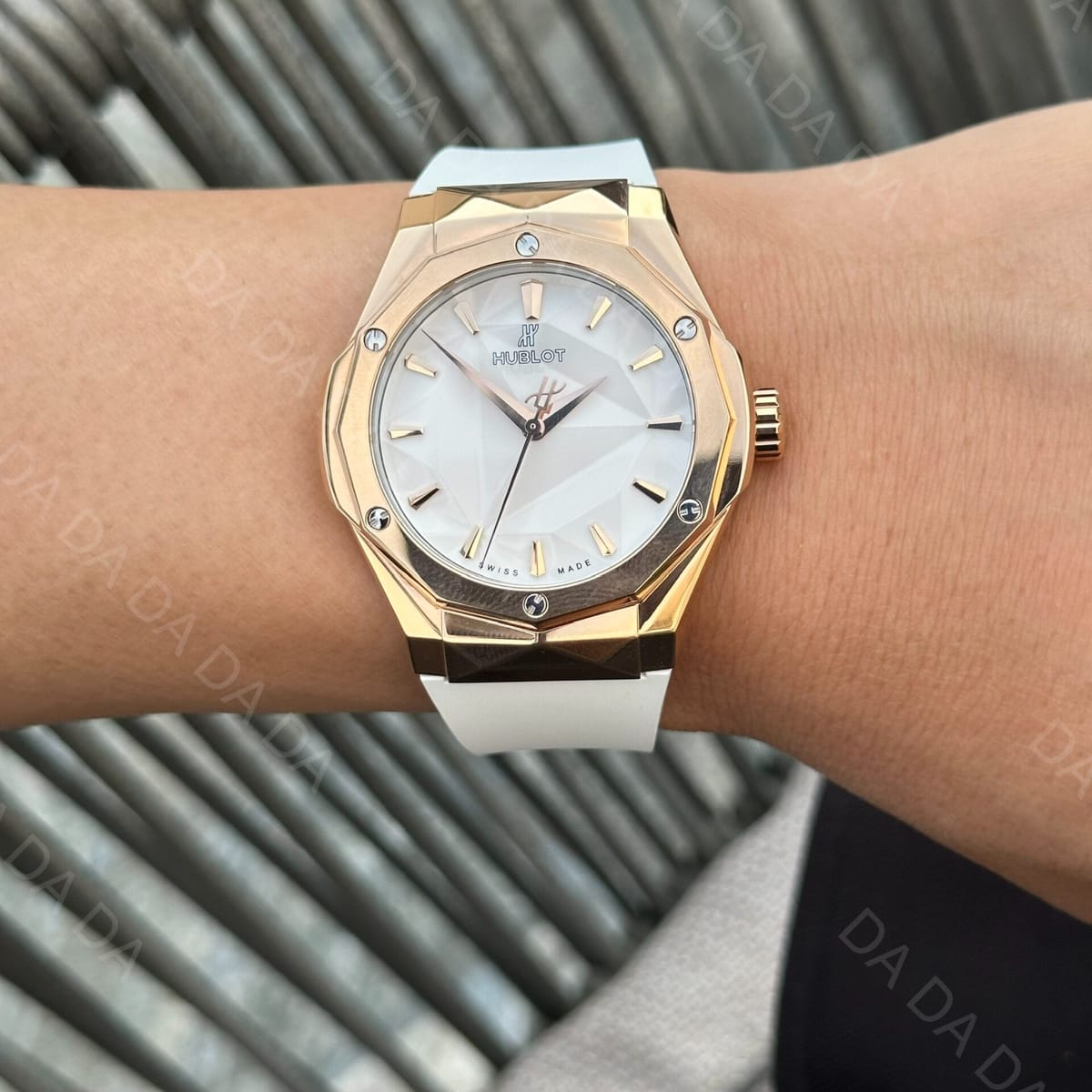 위블로 클래식퓨전 올린스키 킹골드 화이트다이얼 러버밴드 40mm 8