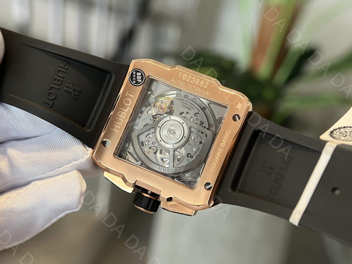 위블로 스퀘어 뱅 유니코 킹골드 다이아베젤 러버밴드 42mm 7