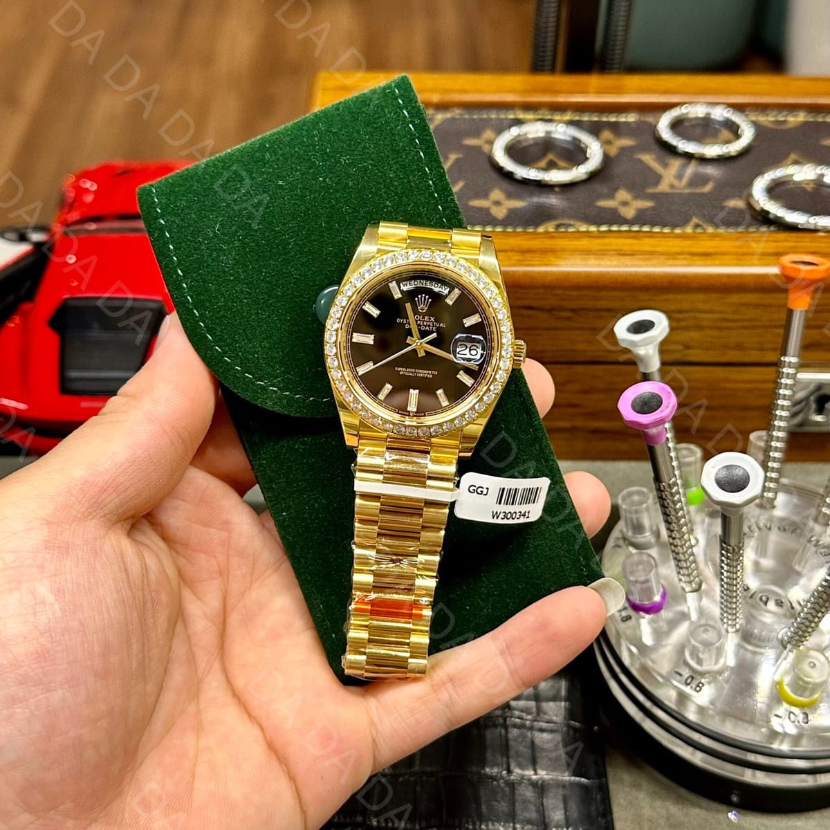 롤렉스 데이데이트 옐로우골드 금통 검판 바게트다이아 다이아베젤 40mm 3