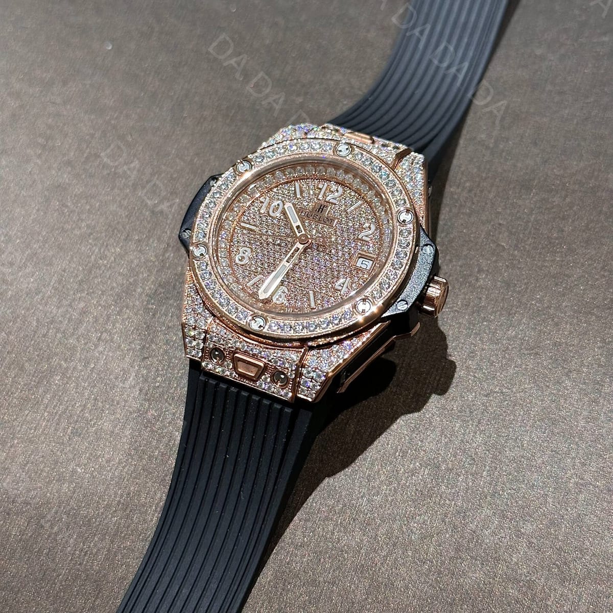 위블로 빅뱅 금통 풀다이아셋팅 블랙 러버밴드 39mm 3