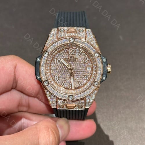 위블로 빅뱅 금통 풀다이아셋팅 블랙 러버밴드 39mm