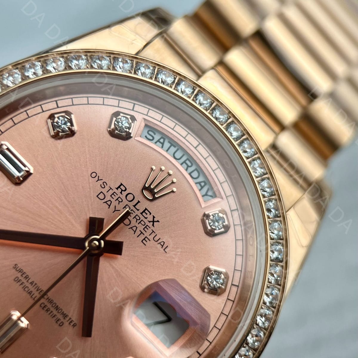 롤렉스 데이데이트 로즈골드 금통 핑크다이얼 다이아베젤 31mm 5