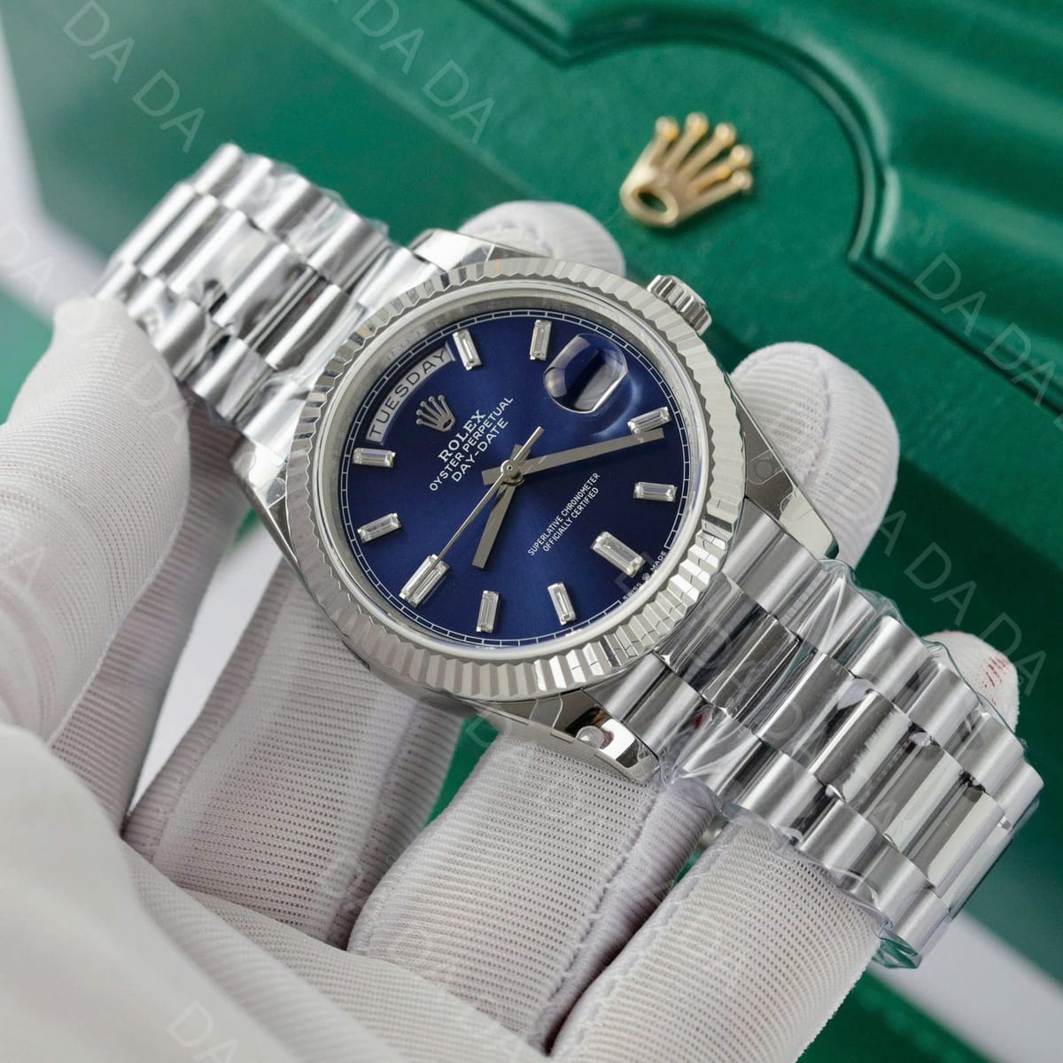 롤렉스 데이데이트 화이트골드 청판 바게트다이아 40mm 5