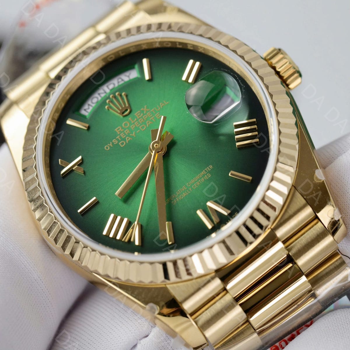 롤렉스 데이데이트 옐로우골드 금통 그린 옴브레 36mm 7